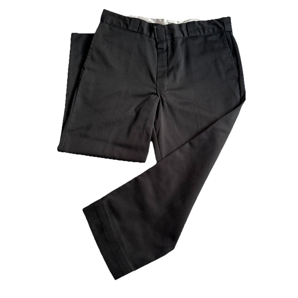 Dickies 874 Work Pants Mens 36x29 Black Original Fit Hemmed Measures 34